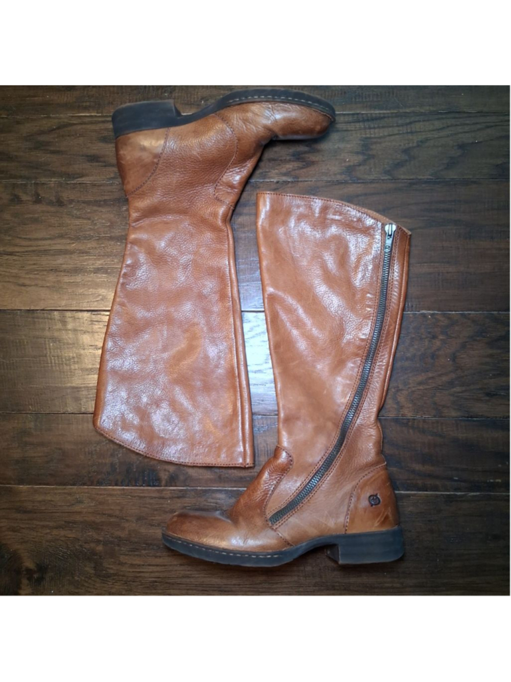 Born Laurette Cognac Leather Riding Boots - Picture 3 of 10